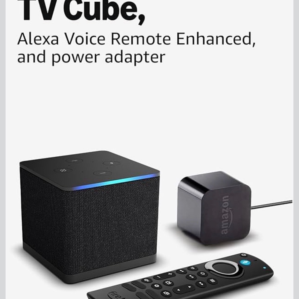 Amazon TV Cube with Alexa Remote and Adapter